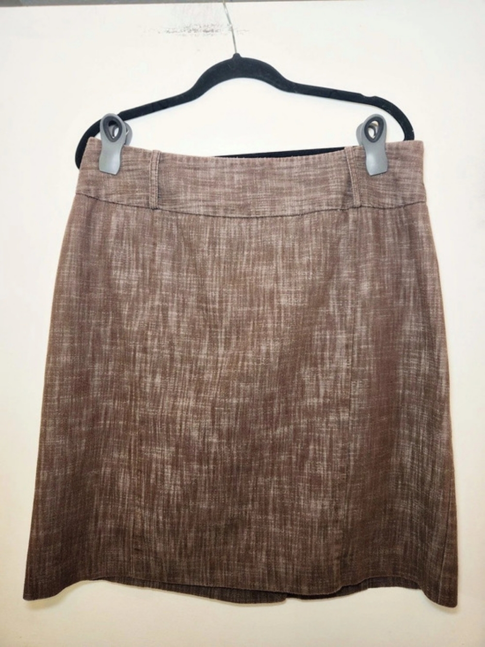 Larry Levine Knee Pencil Skirt in Brown Size 16 Tweed